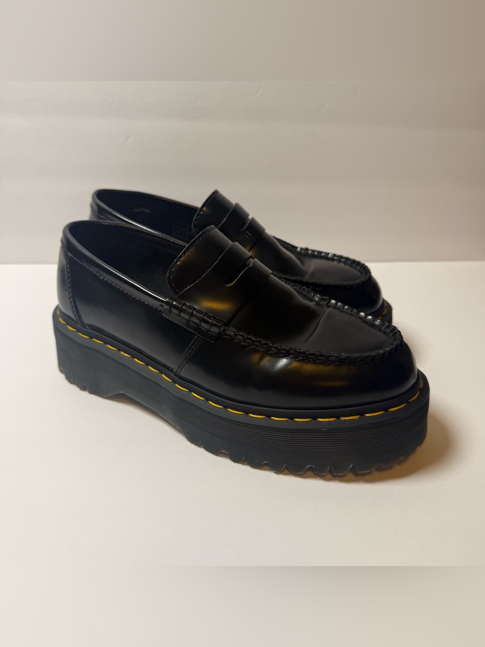 Dr Martens Penton Buttero Quad Platform Penny Loafer Black Leather US M8 W9 EU41 - Picture 3 of 16